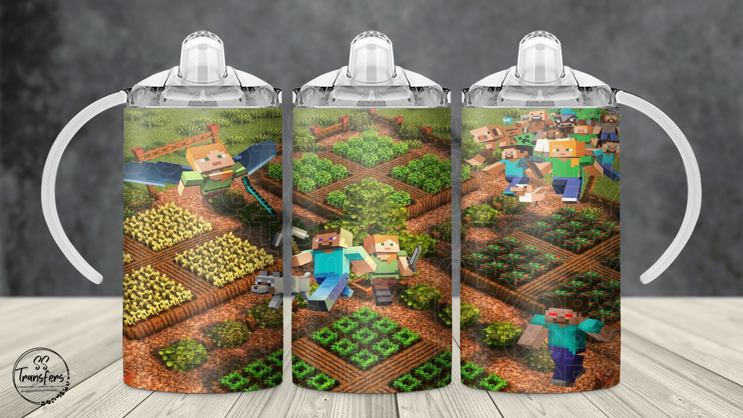 Mineblock 12oz Sippy/Flip Top Tumbler Sublimation Transfer