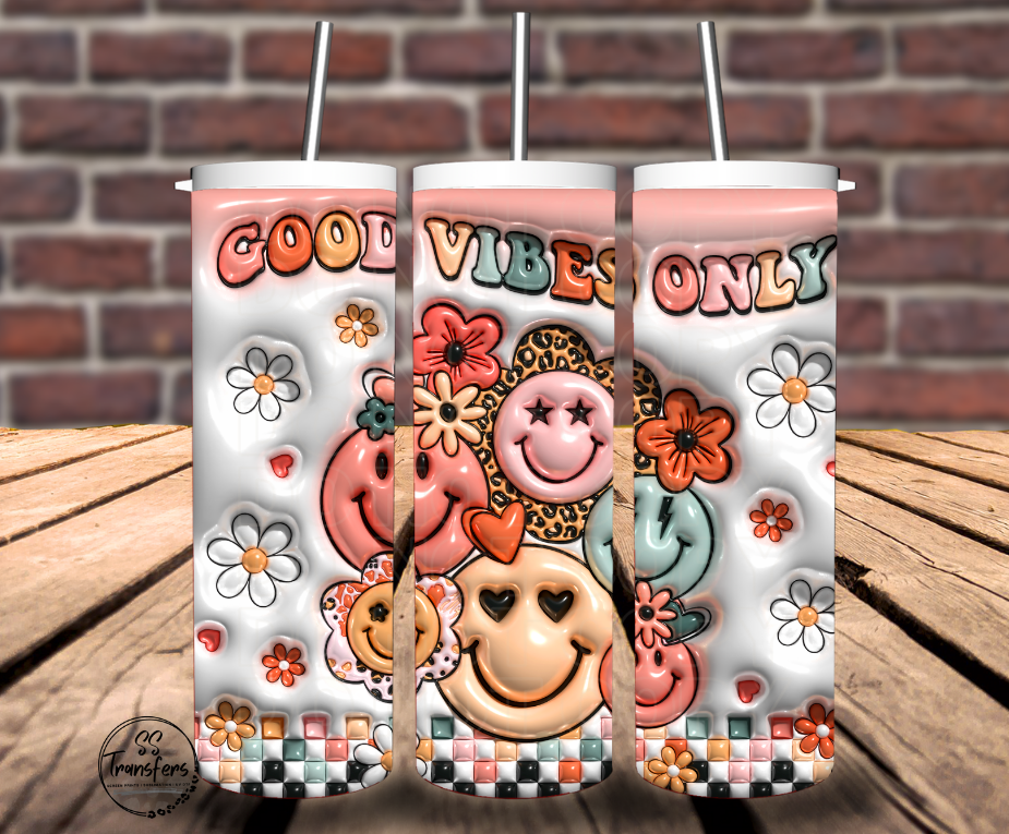 Inflated Good Vibes Only Sub Tumbler Transfer
