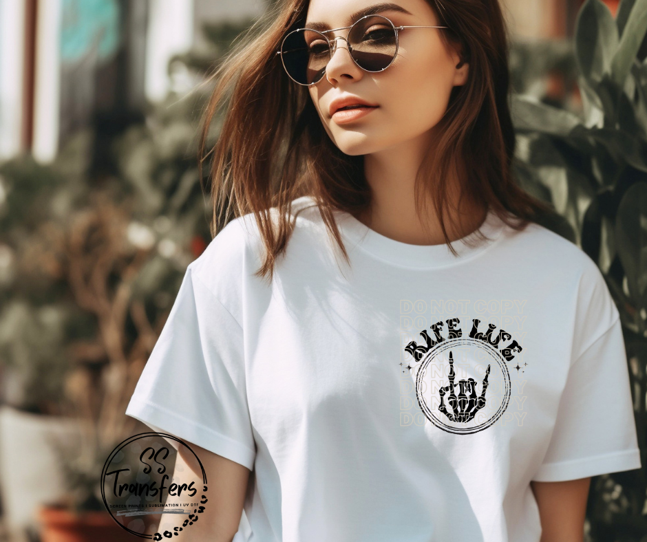 Rife Life Skellie Hand Pocket Screen Print Transfer