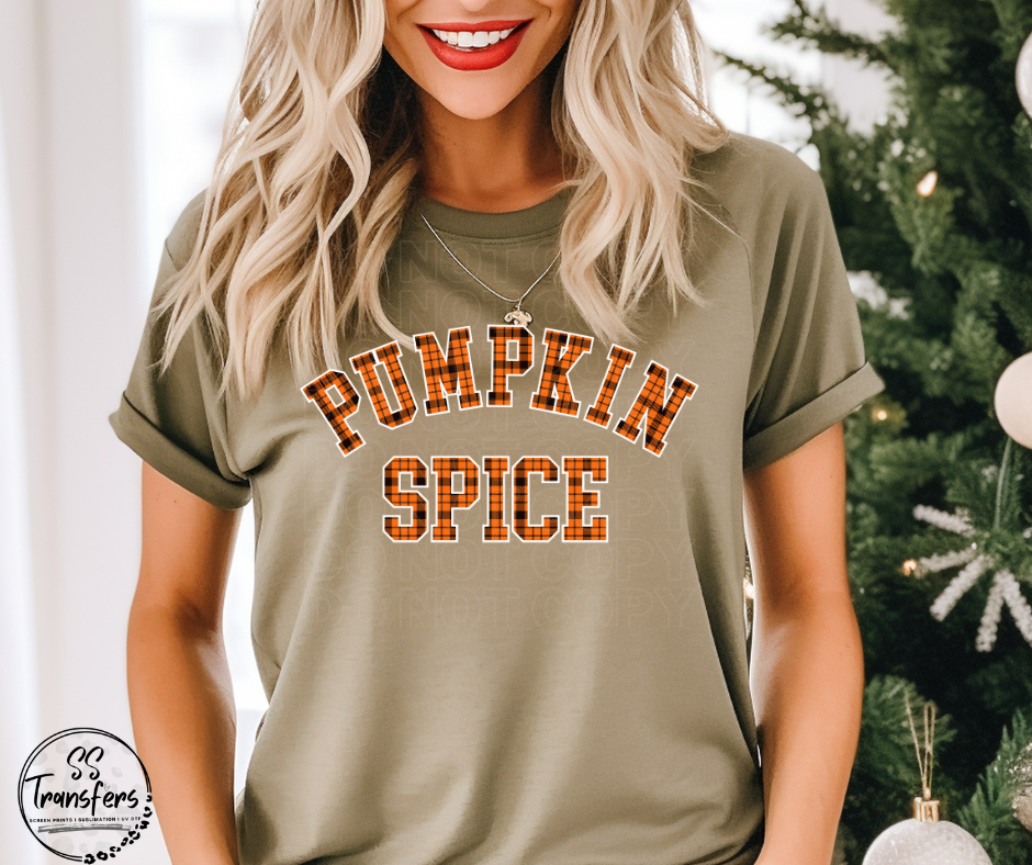 Pumpkin Spice Plaid DTF Transfer