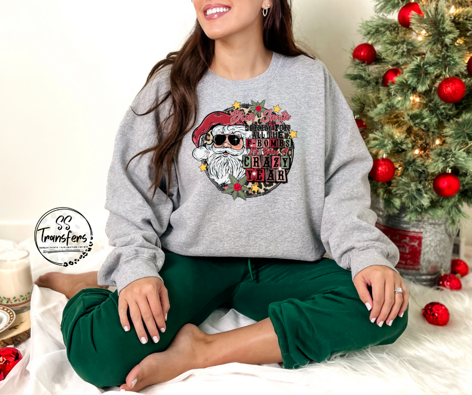 Dear Santa, Sorry For All The F-Bombs It Was A Crazy Year DTF Transfer