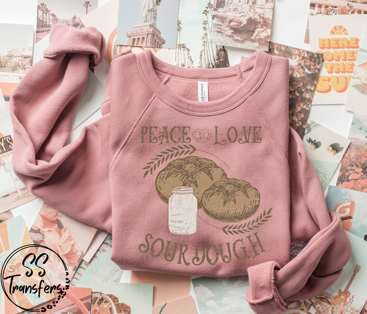 Peace, Love, Sourdough DTF Transfer