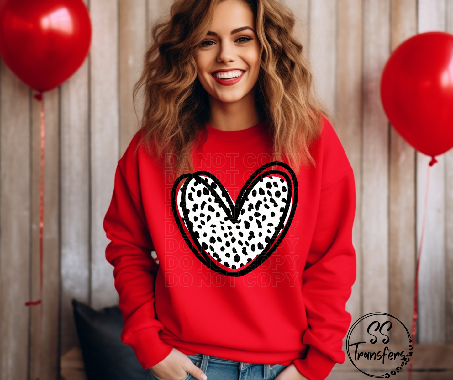 *SS Exclusive* Dalmation Dot Heart DTF Transfer