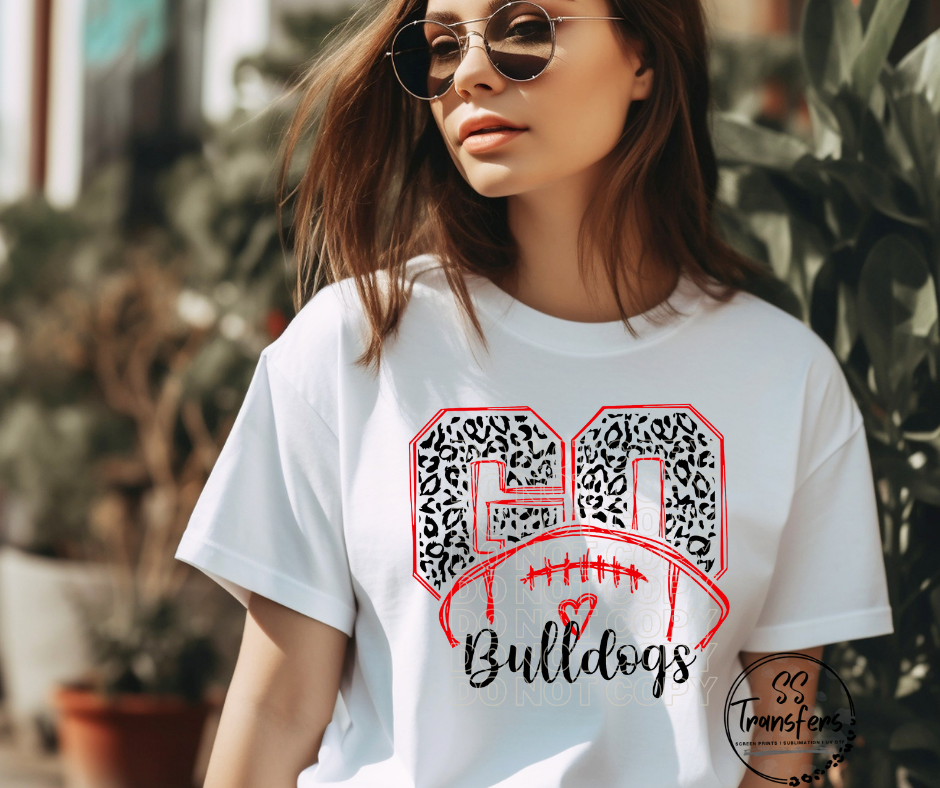 Go Bulldogs Leopard Print DTF Transfer