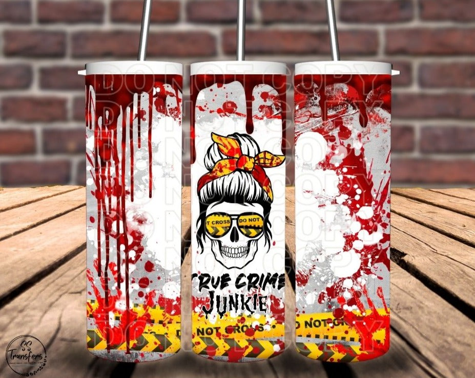 True Crime Junkie Sub Tumbler Transfer