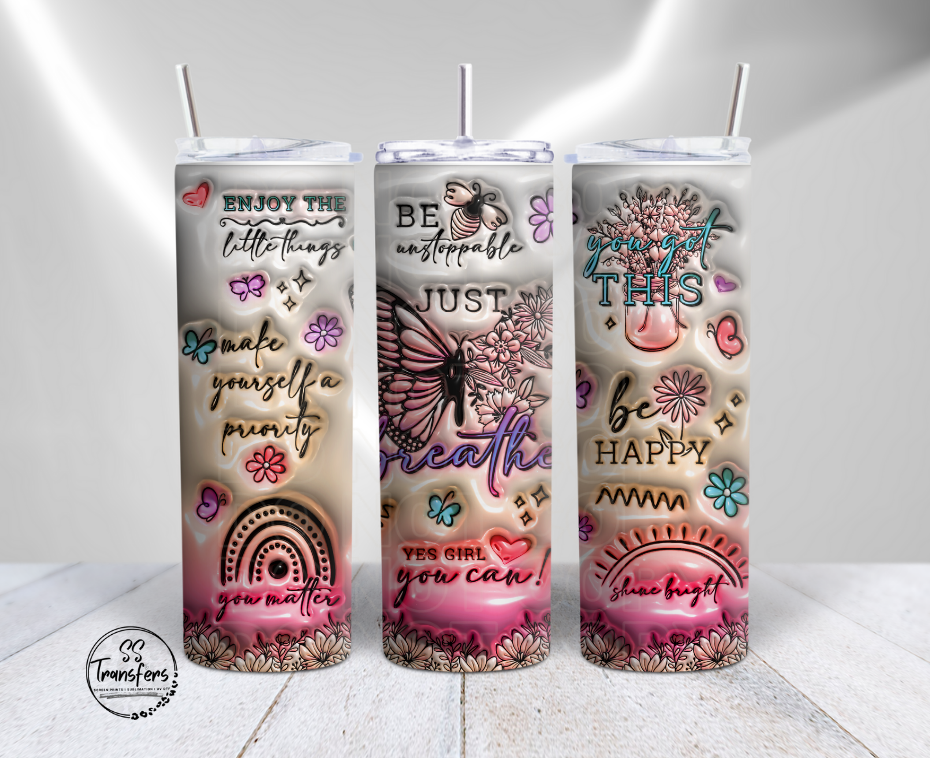 Inflated Just Breathe Sub Tumbler Transfer