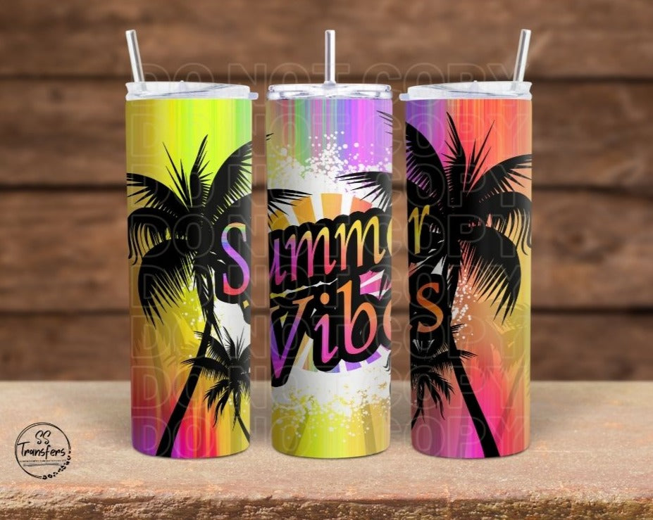 Color Splash Summer Vibes Sub Tumbler Transfer