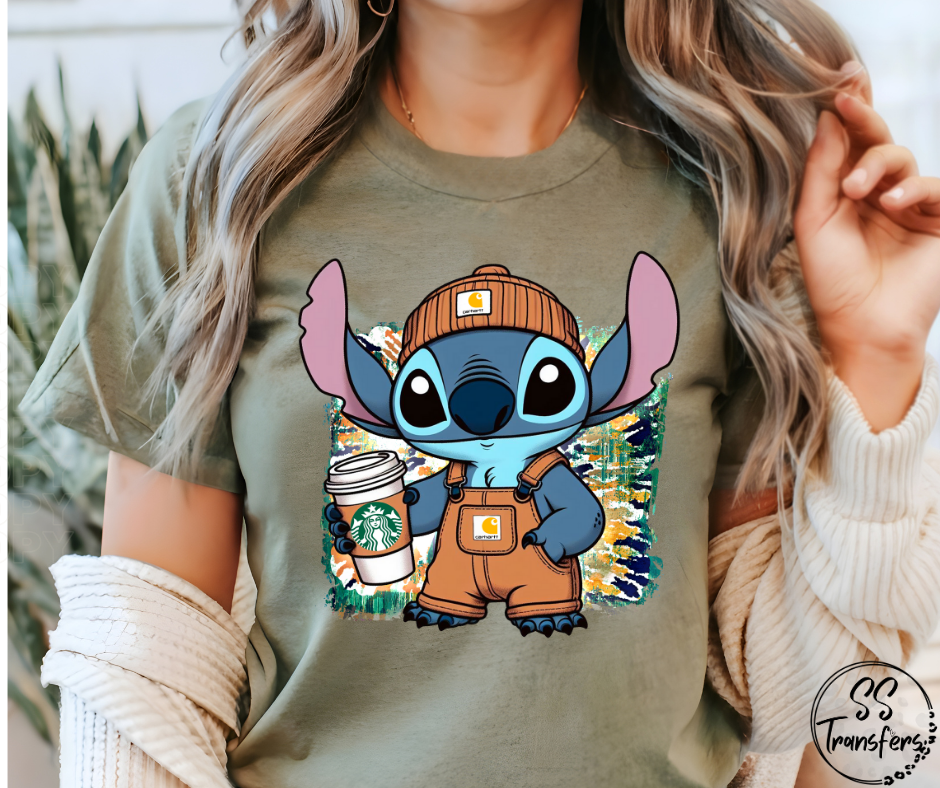 Blue Guy Overalls DTF Transfer