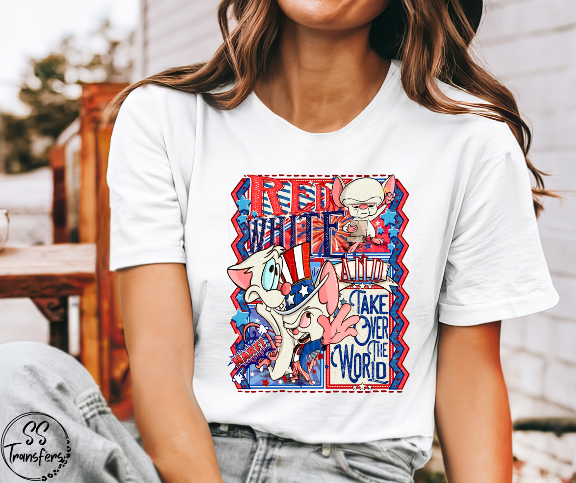 Red White Take Over The World DTF Transfer