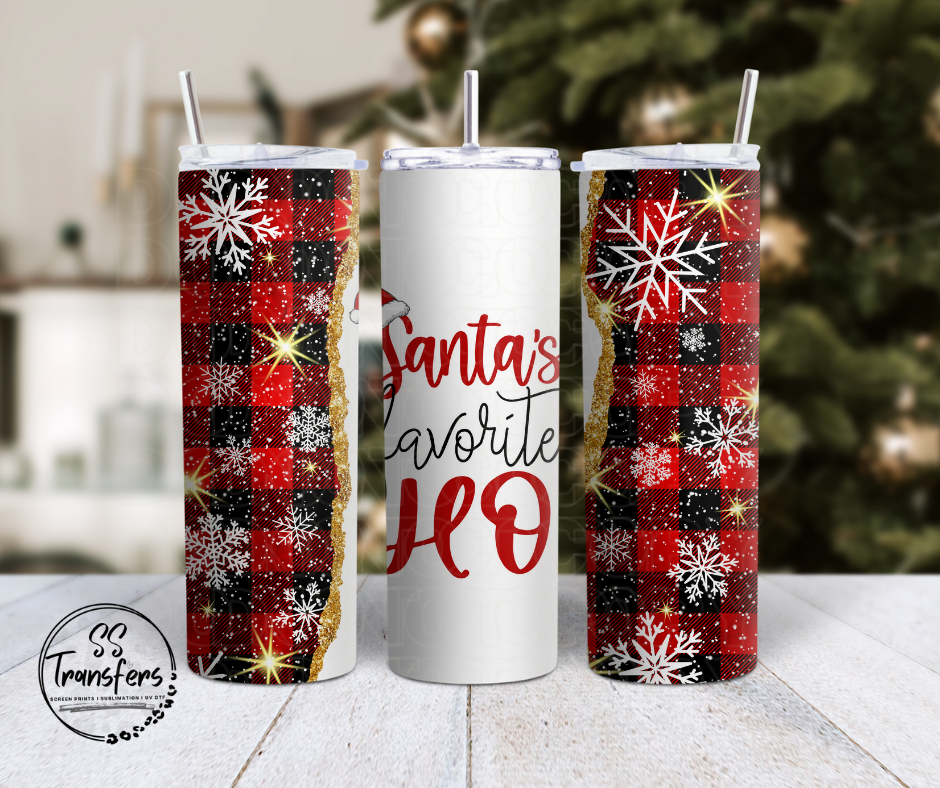 Santa's Favorite Ho Sub Tumbler Transfer