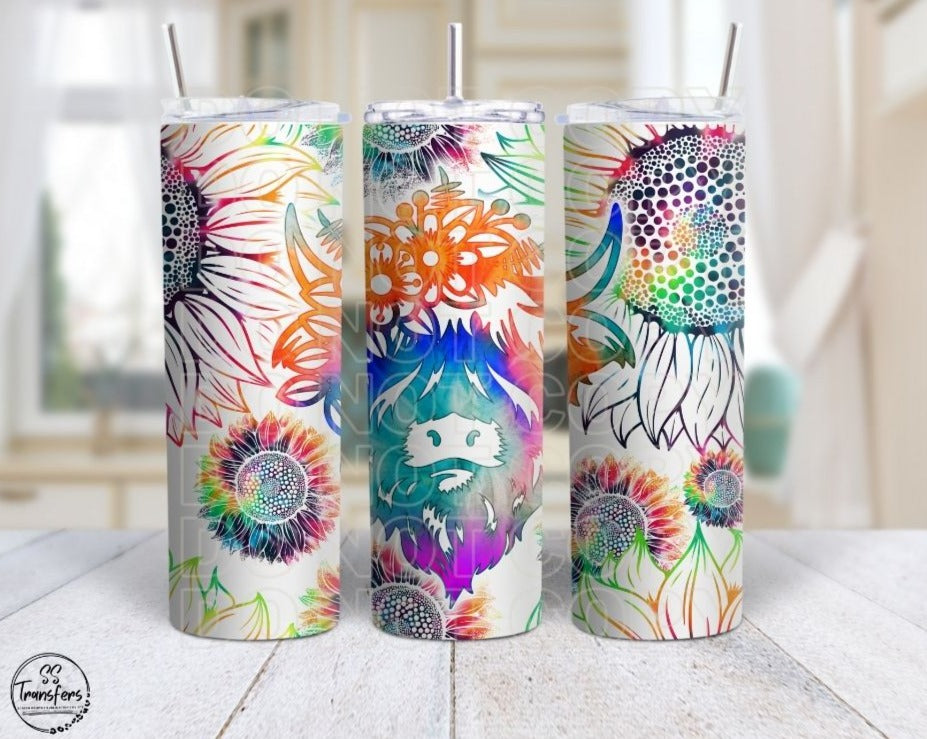 Neon Bull Flowers Sub Tumbler Transfer