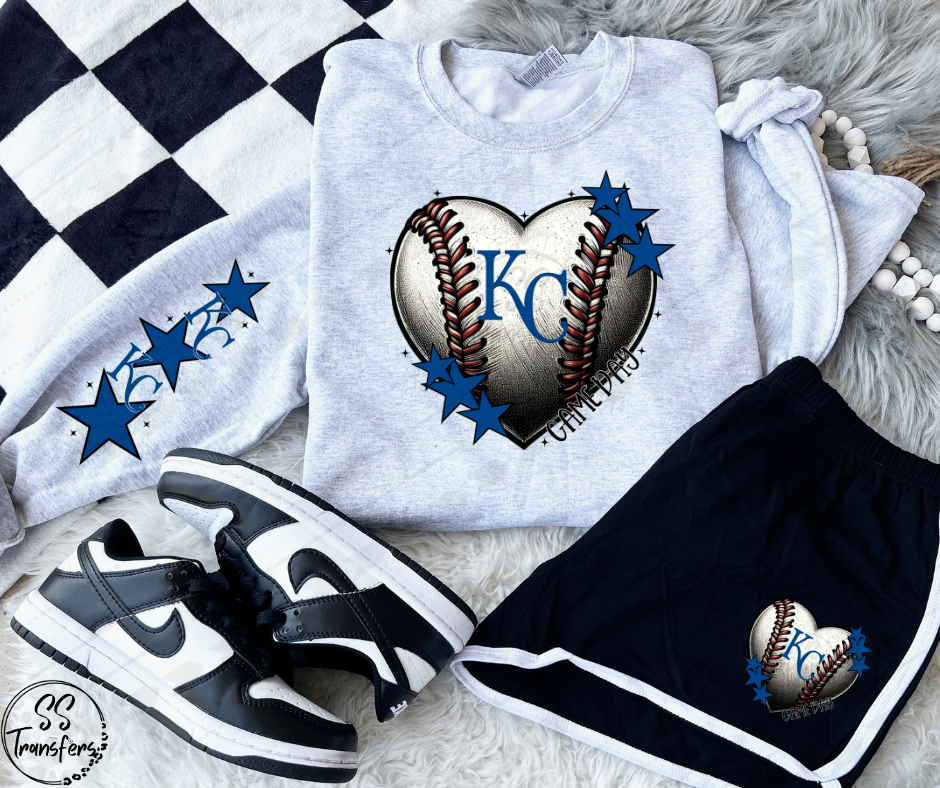 Pro Baseball Heart and Stars (Multiple Choices) DTF Transfer