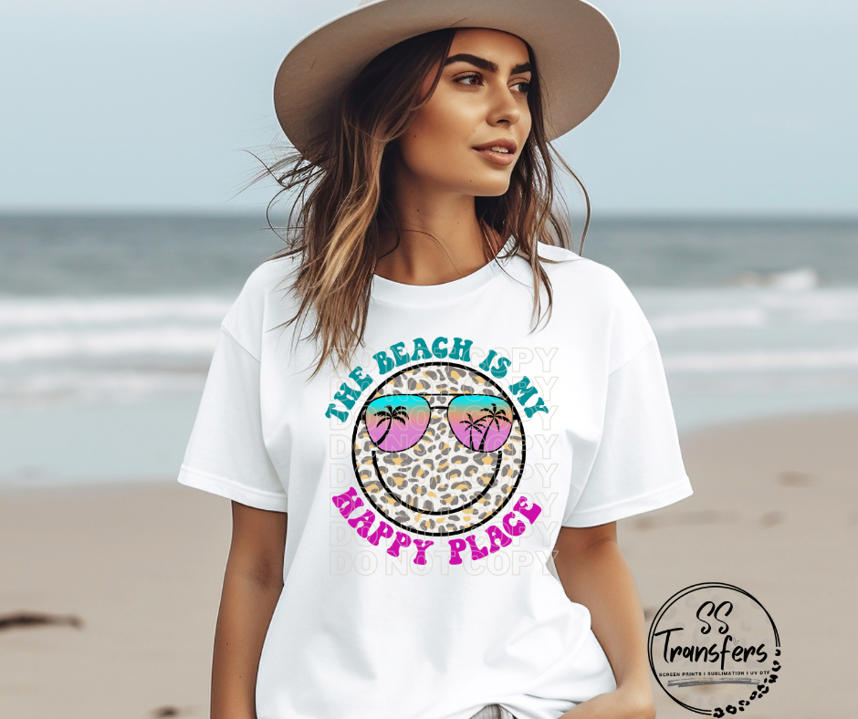 The Beach Is My Happy Place DTF Transfer