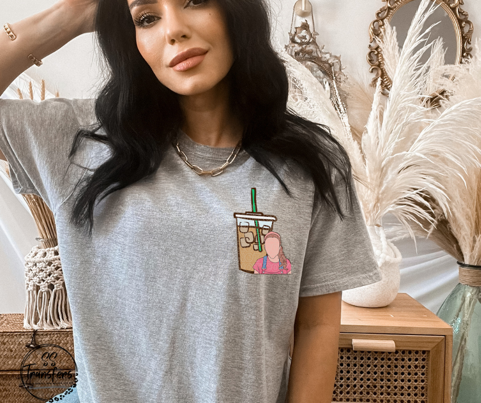 Rachel and Iced Coffee (pocket included) DTF Transfer