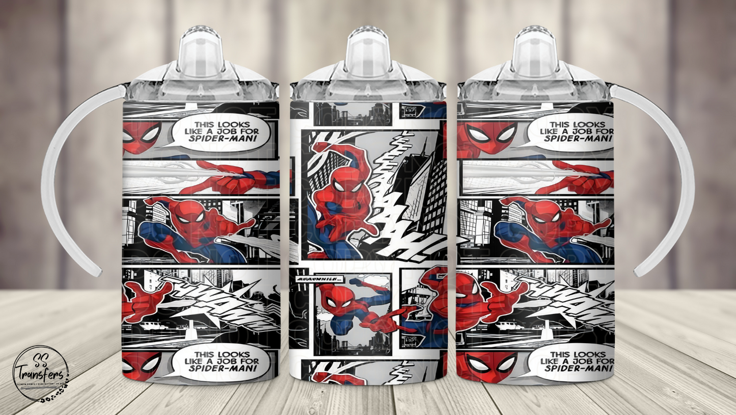 Spider Comics 12oz Sippy/Flip Top Tumbler Sublimation Transfer