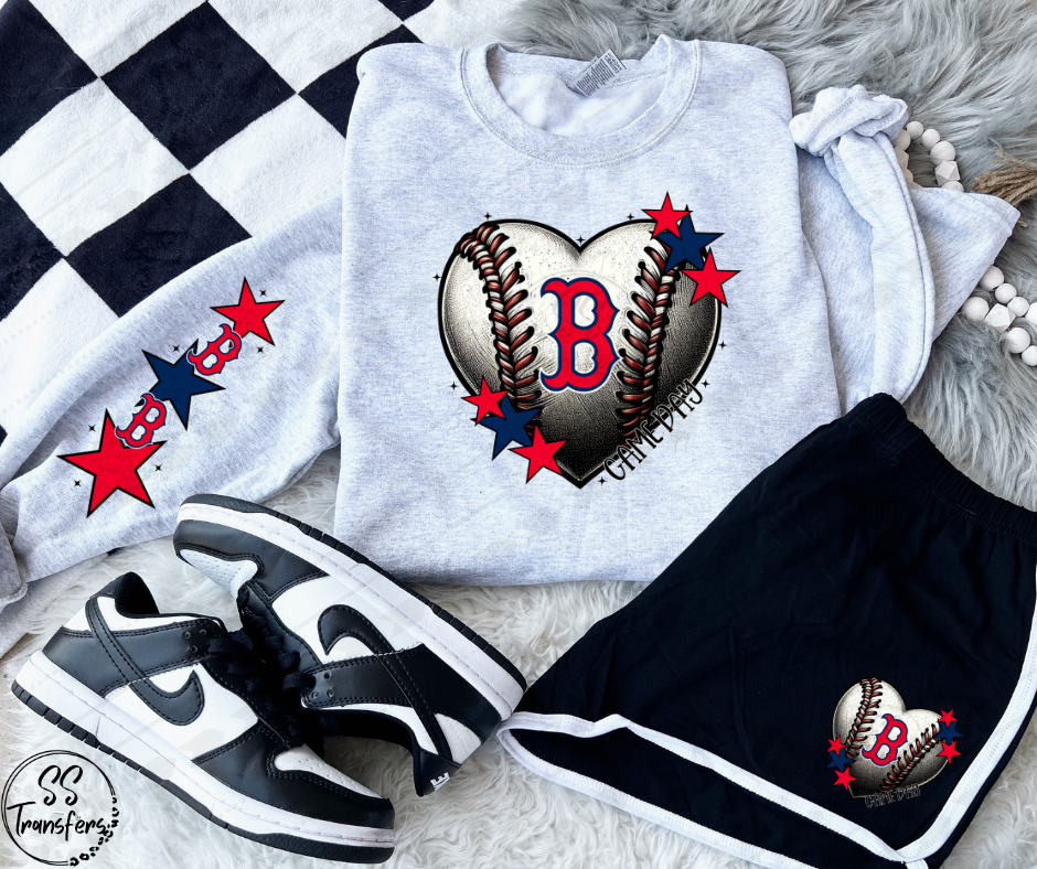 Pro Baseball Heart and Stars (Multiple Choices) DTF Transfer