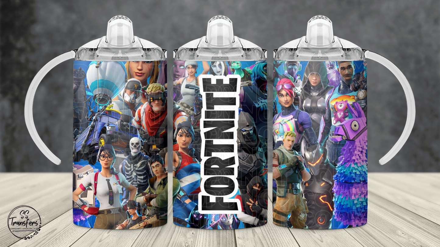 Fort Friends 12oz Sippy/Flip Top Tumbler Sublimation Transfer