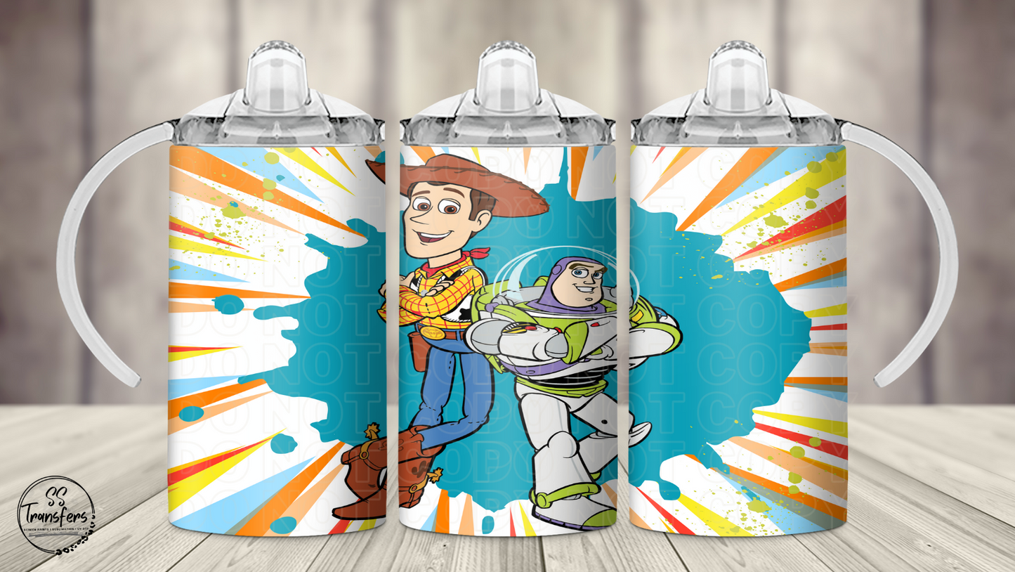 Cowboy & Astronaut 12oz Sippy/Flip Top Tumbler UV Wrap