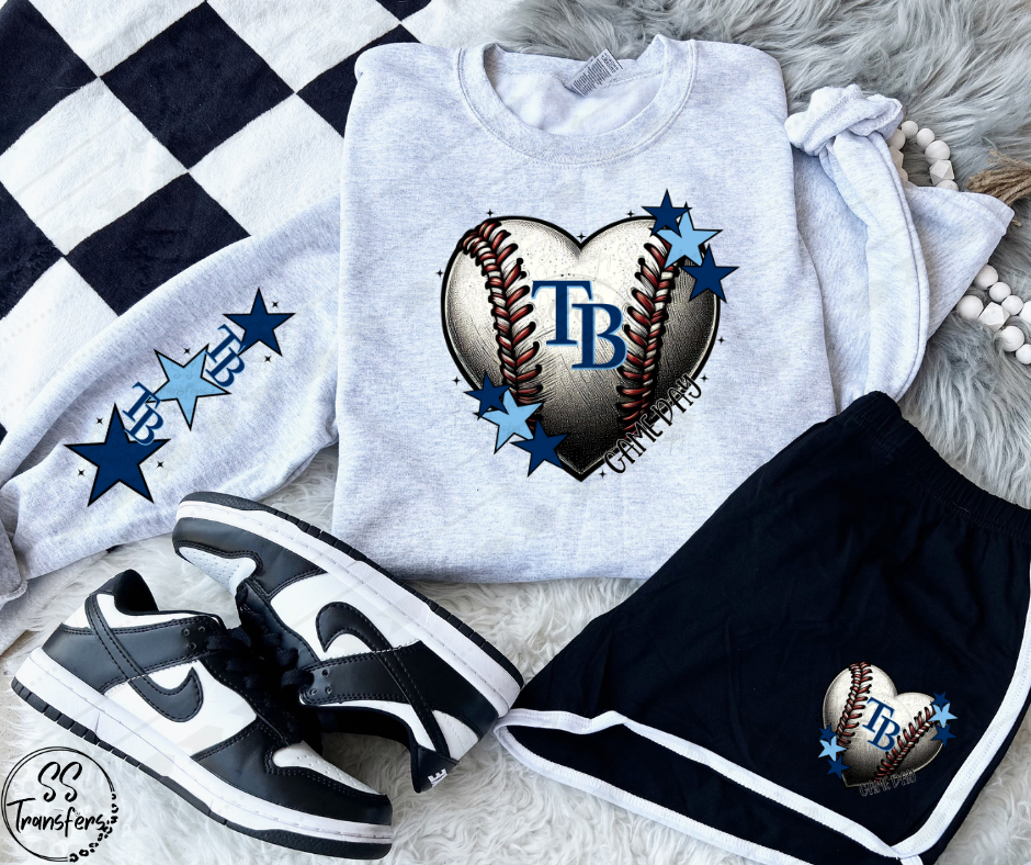 Pro Baseball Heart and Stars (Multiple Choices) DTF Transfer