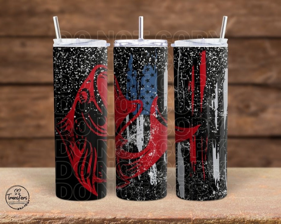Red, White, & Blue Bass Sub Tumbler Transfer