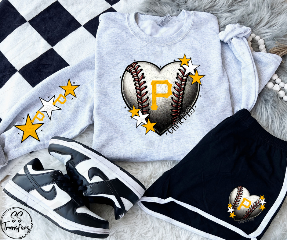 Pro Baseball Heart and Stars (Multiple Choices) DTF Transfer
