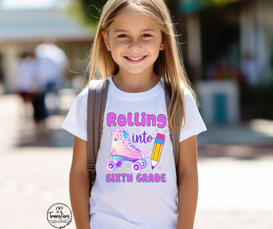 Rollin' Into School (Pre School-8th grade) Kids DTF Transfer