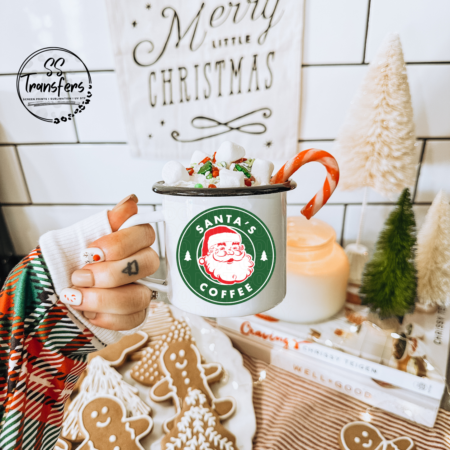 Santa's Coffee UV Decal