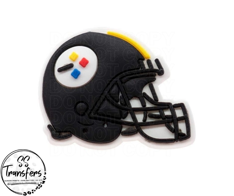 black and yellow football helmets Black & Yellow Football Helmet Straw Topper – SS Transfers