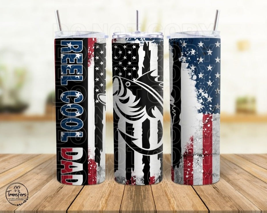 Reel Cool Dad Sub Tumbler Transfer