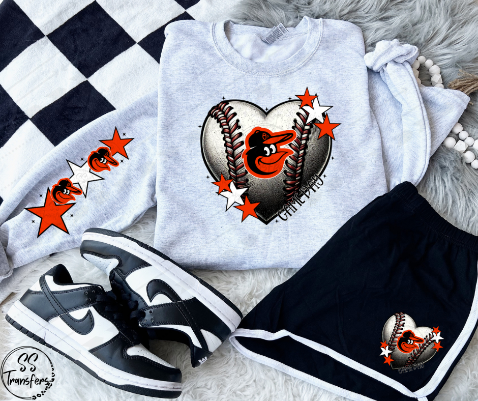 Pro Baseball Heart and Stars (Multiple Choices) DTF Transfer