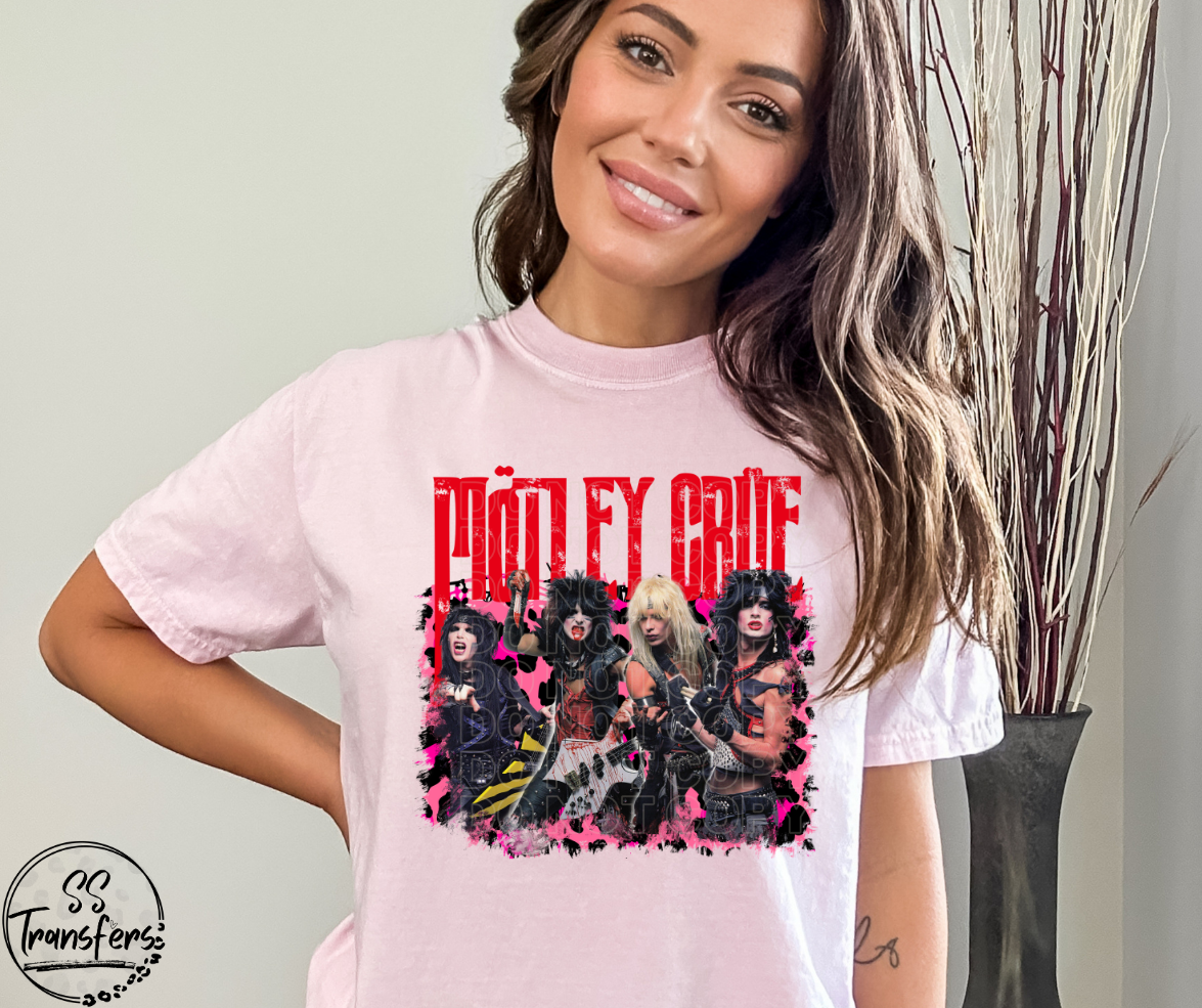 Pink Leopard Crue DTF Transfer