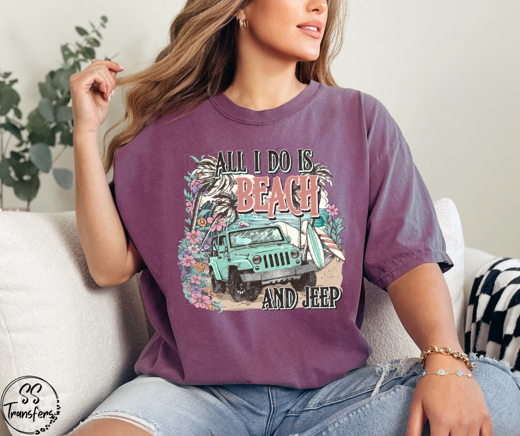Beach and Jeep DTF Transfer