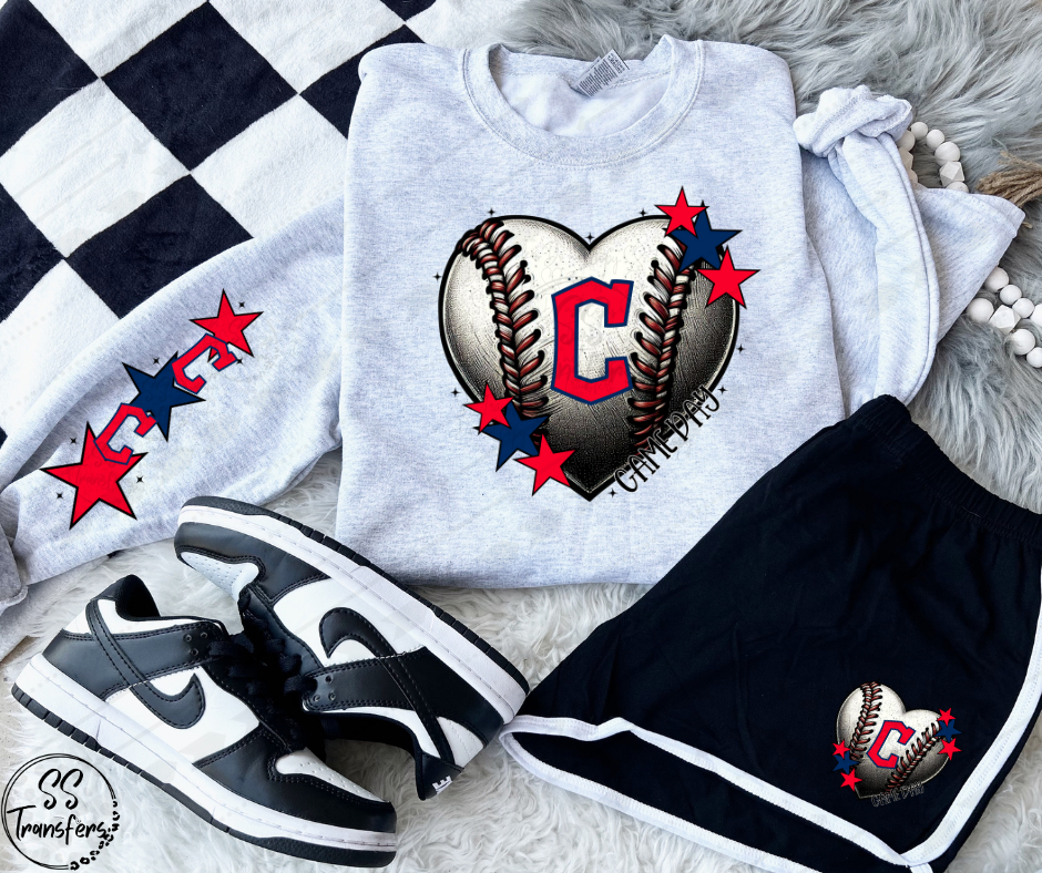 Pro Baseball Heart and Stars (Multiple Choices) DTF Transfer