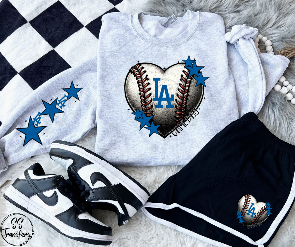 Pro Baseball Heart and Stars (Multiple Choices) DTF Transfer