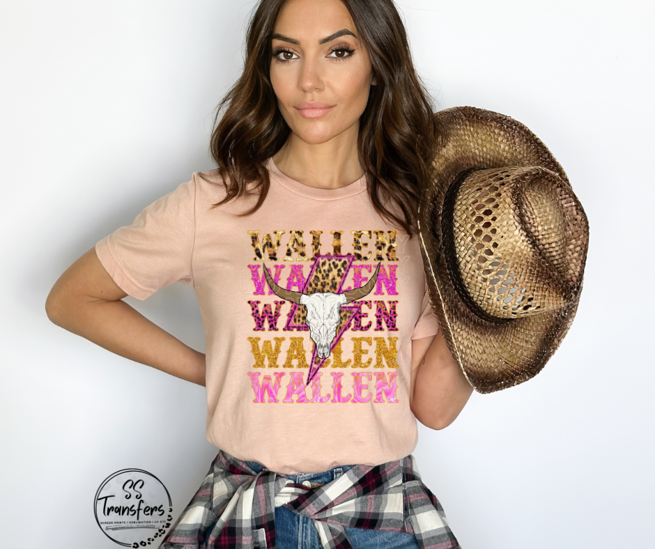 Wallen Leopard Lightening/Longhorn DTF Transfer
