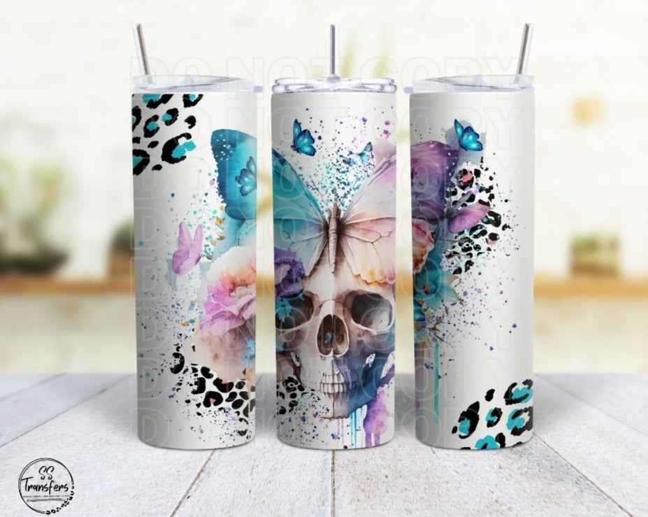 Butterfly Bow Skull Sub Tumbler Transfer