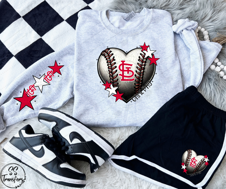 Pro Baseball Heart and Stars (Multiple Choices) DTF Transfer