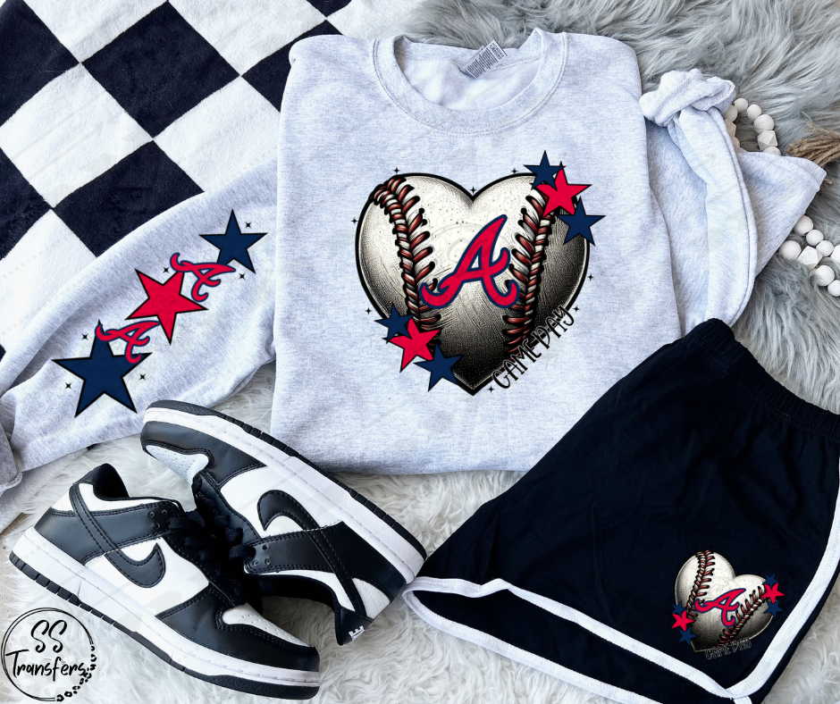 Pro Baseball Heart and Stars (Multiple Choices) DTF Transfer