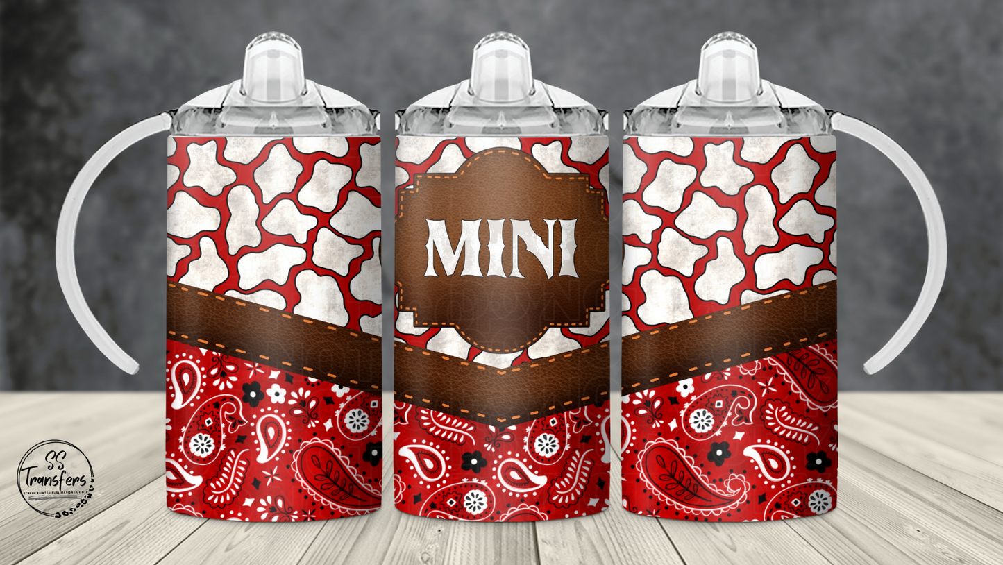 Bandana Mini 12oz Sippy/Flip Top Tumbler Sublimation Transfer