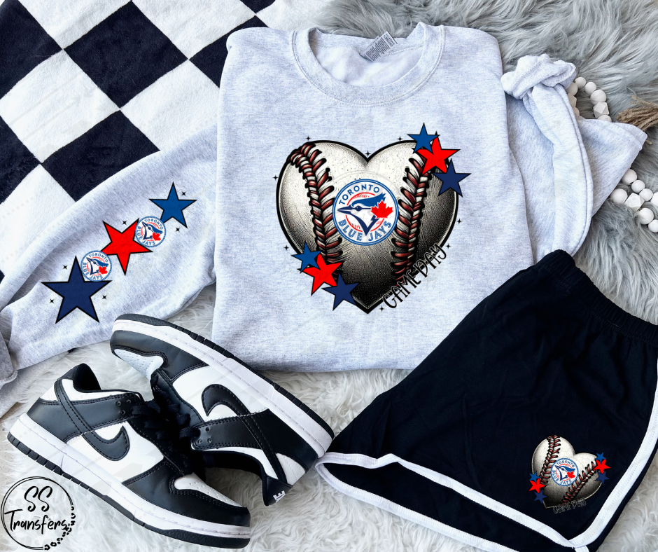 Pro Baseball Heart and Stars (Multiple Choices) DTF Transfer