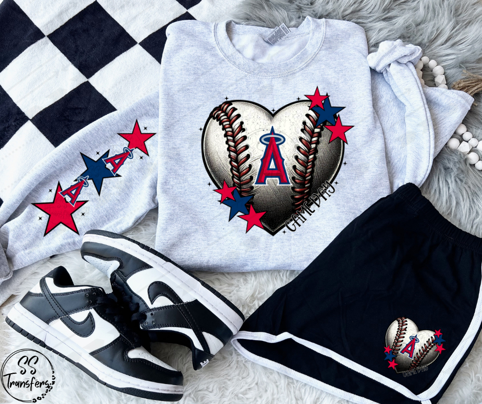 Pro Baseball Heart and Stars (Multiple Choices) DTF Transfer