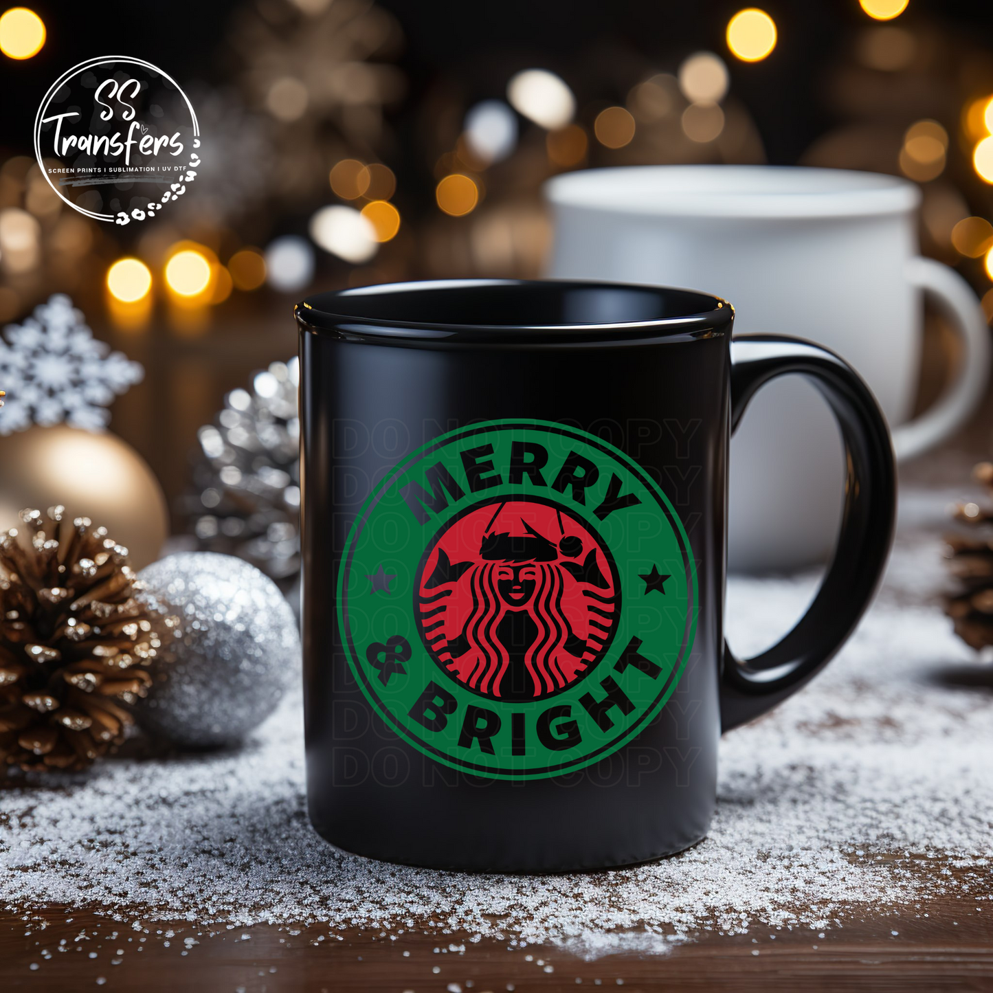Merry & Bright UV Decal