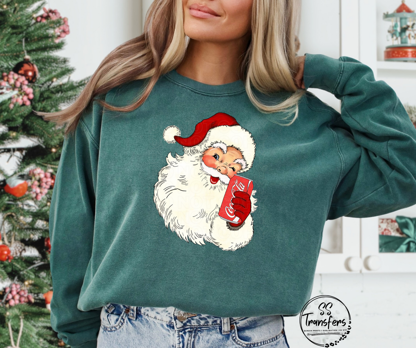 Vintage Santa and Drinks (Multiple Options) DTF Transfer