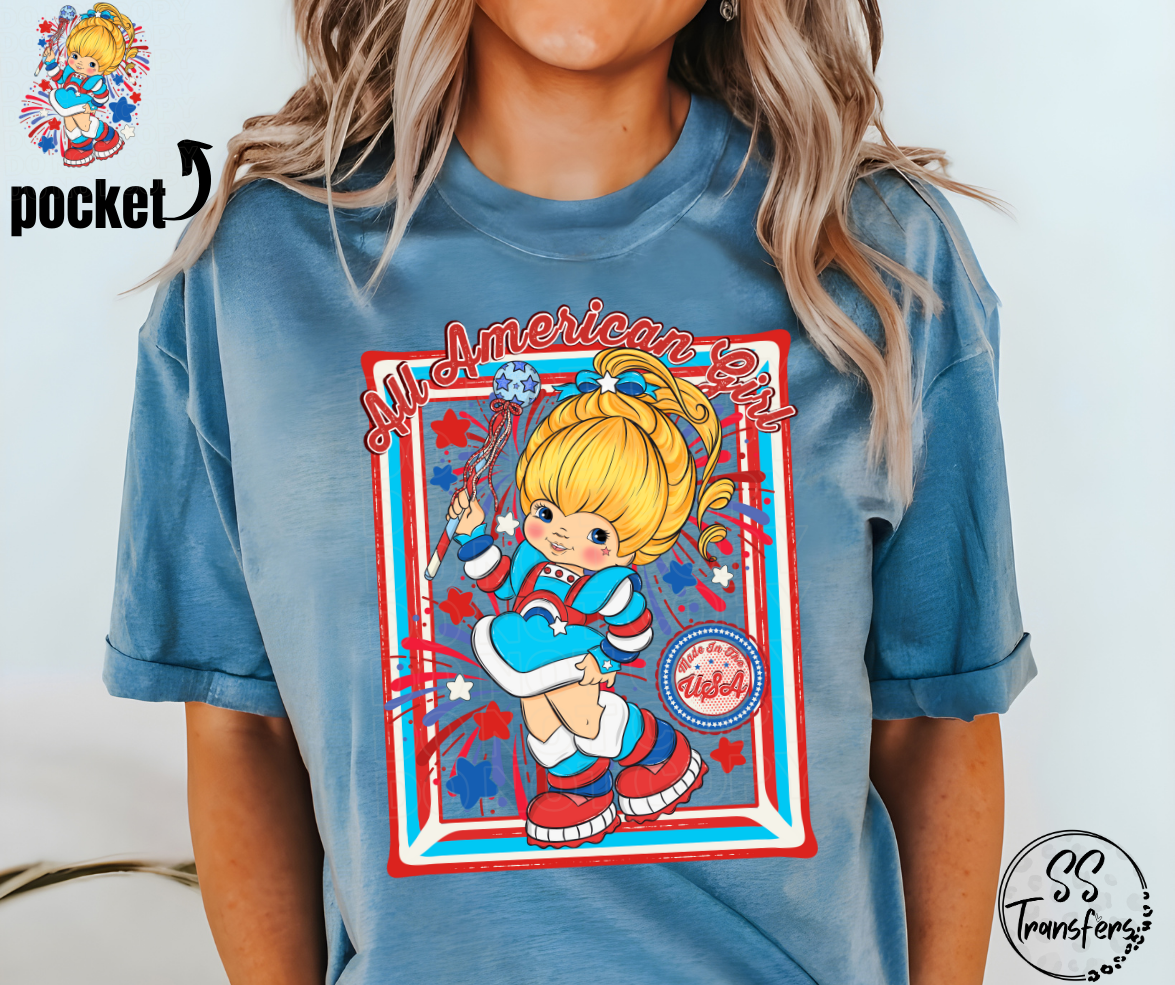 All American Girl (pocket included) DTF Transfer