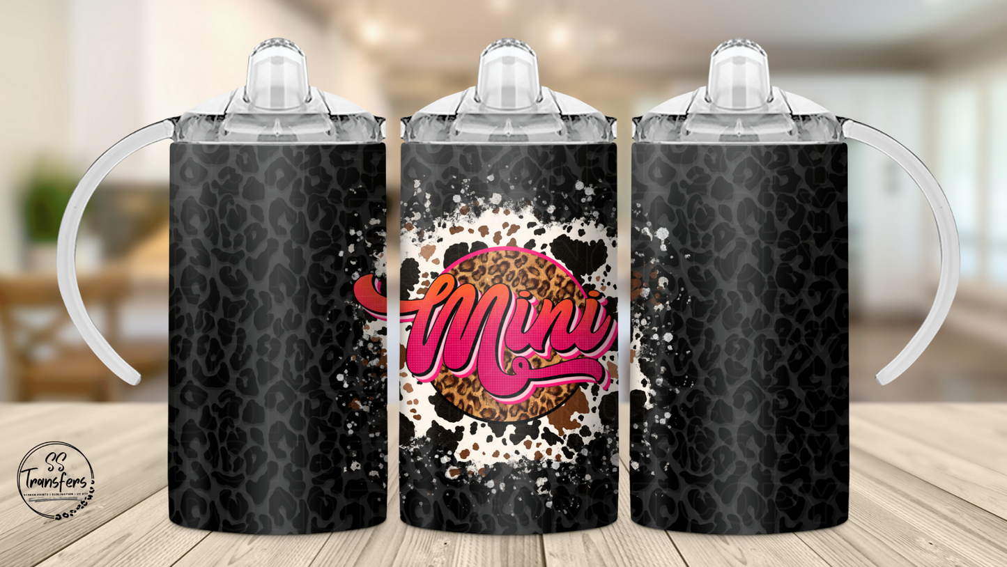 Leopard Mini 12oz Sippy/Flip Top Tumbler UV Wrap