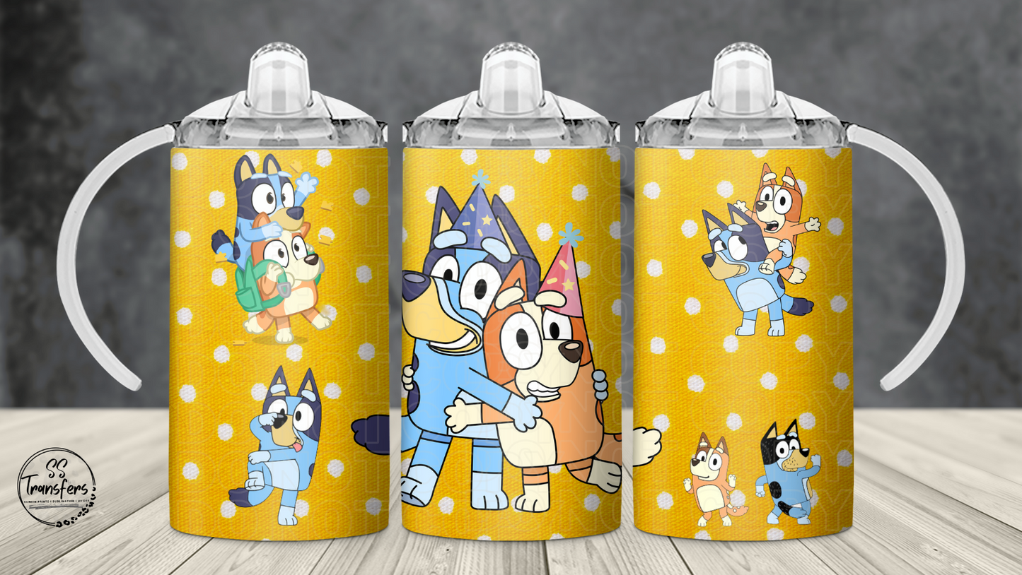 Blue Dog (Multiple Options) 12oz Sippy/Flip Top Tumbler Sublimation Transfer