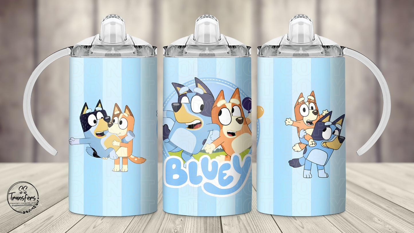 Blue Dog (Multiple Options) 12oz Sippy/Flip Top Tumbler Sublimation Transfer