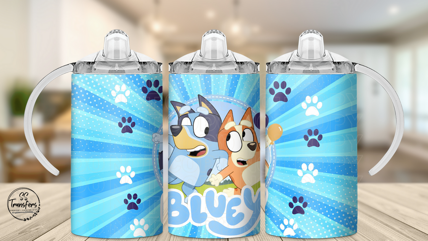 Blue Dog (Multiple Options) 12oz Sippy/Flip Top Tumbler Sublimation Transfer