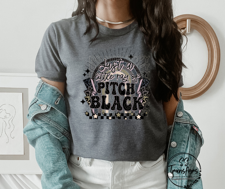 Little Ray of Pitch Black DTF Transfer