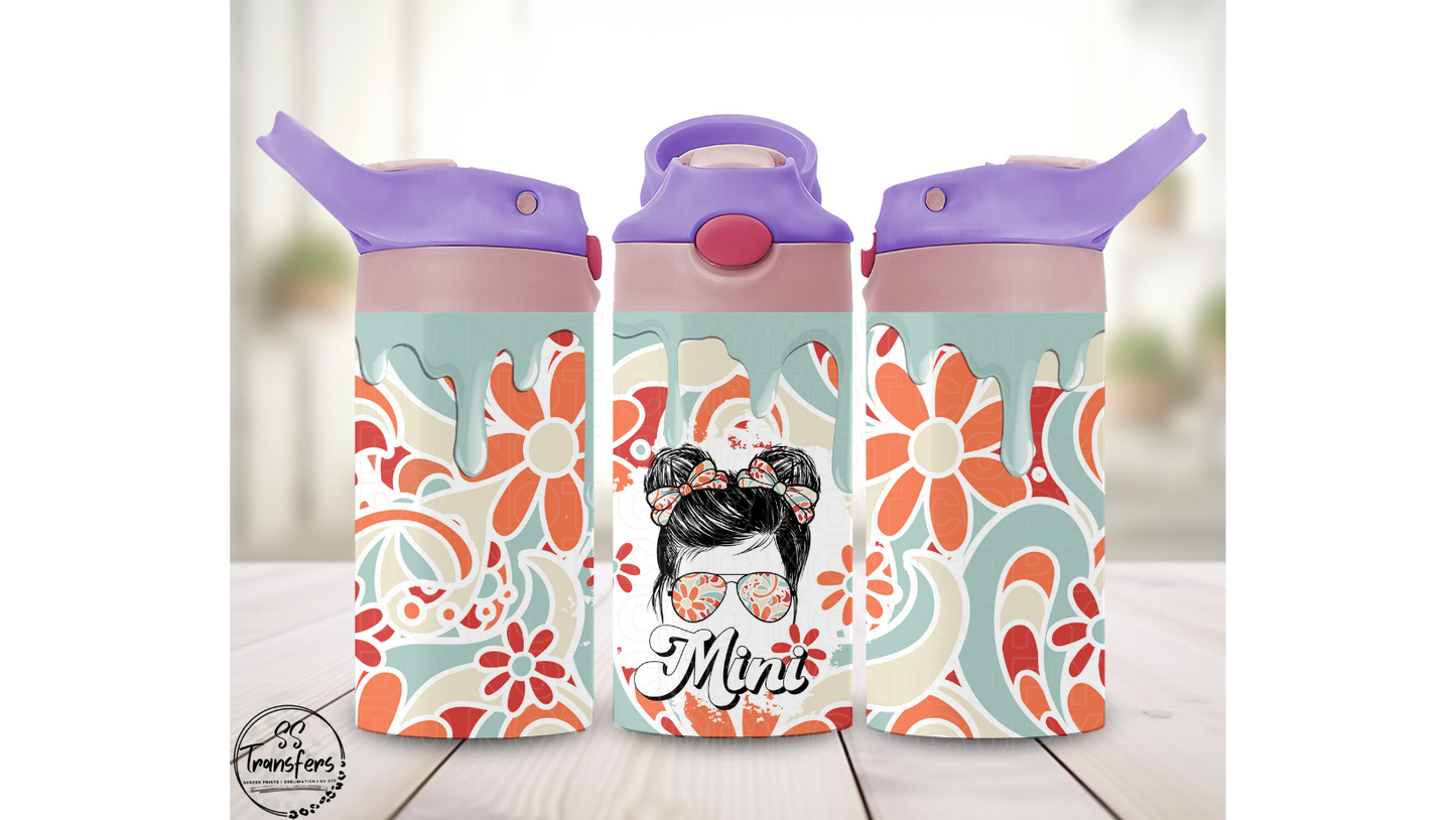 Retro Mini 12oz Sippy/Flip Top Tumbler Sublimation Transfer